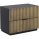 Carlin 32 X 24 inch Black / Antique Brass Night Stand